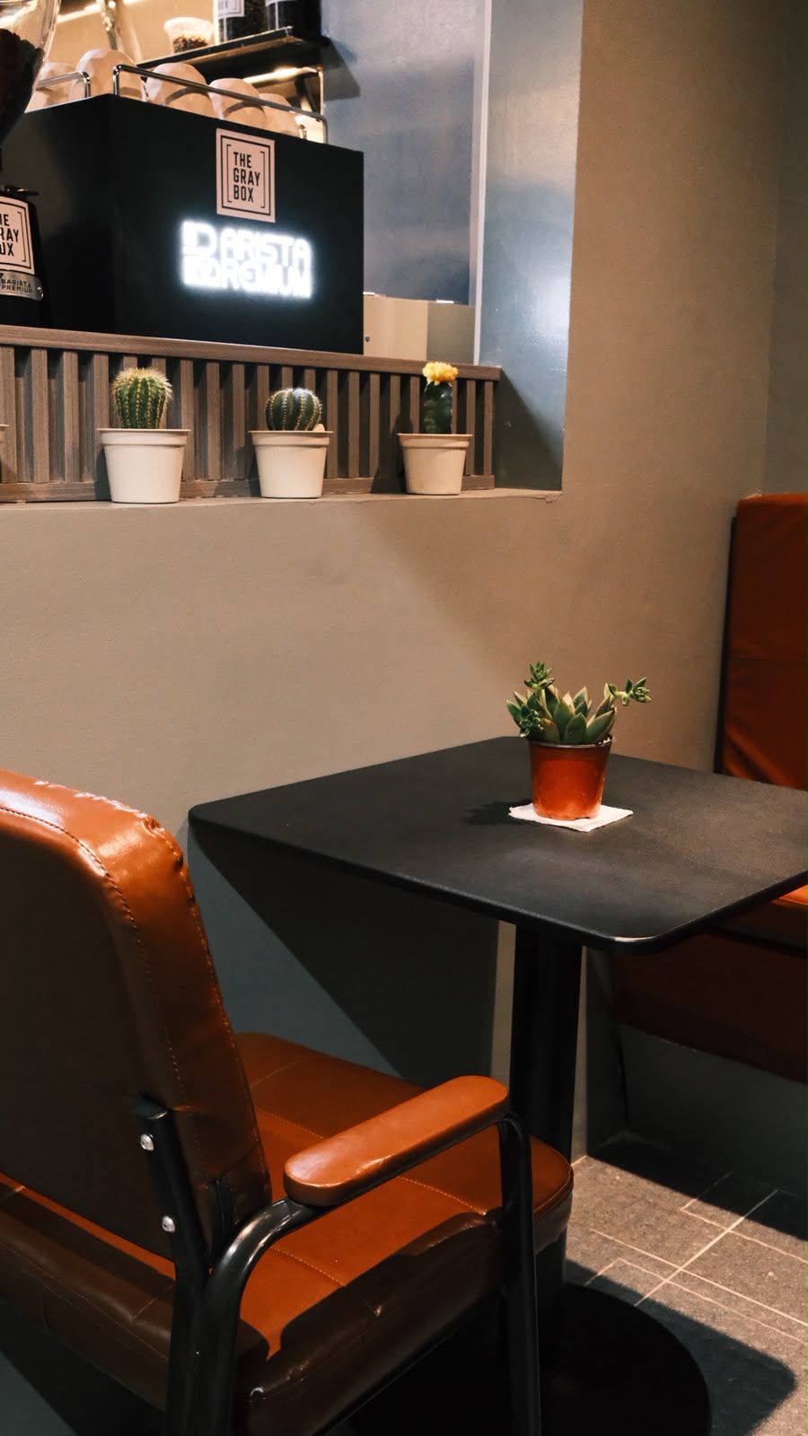 Table and chair by the window